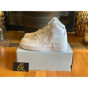 Size 7y Nike Air Force 1 High "Triple White"